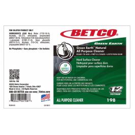 Label Betco FASTDRAW Green Earth Natural All Purpose Cleaner