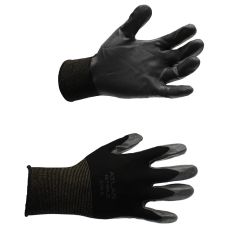 P‑Grip Ultra Thin Black Nylon/Polyurethane Gloves with Black PU Coating