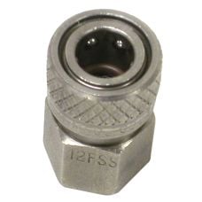 Open Flow Coupler, 1/8"F x 1/8"F, Stainless Steel
