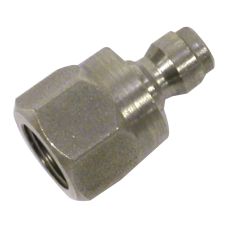 Open Flow Coupler, 1/8"F x 1/8"M, Stainless Steel