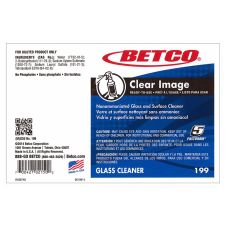 Label, Betco FASTDRAW® Clear Image Glass Cleaner