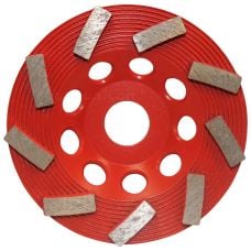 Turbo Cup Wheel, 5 inch, 9 Segment, 5/8-7/8" Arbor, Non-Threaded