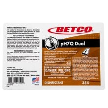 Label, Betco pH7Q Dual One‑Step Germicidal, Disinfectant, Cleaner