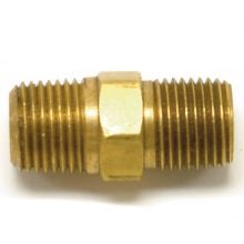 Hex Nipple, 1/8"M x 1/8"M, Brass