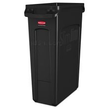 Rubbermaid Vented Slim Jim®, 23 gal, Plastic, Black