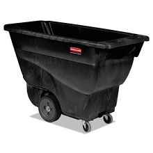 Rubbermaid Structural Foam Tilt Truck, Utility Duty, 1/2 Cubic Yard, Black, 450 lb. Capacity