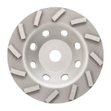 Syntec Spiral Cup Wheel, 7 inch, 12 Segment, Threaded, Silver Series