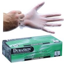 Vinyl Gloves, 5 mil, Powder Free, Clear/White