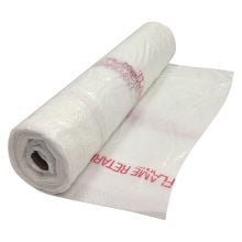 Polyfilm 6 Mil 20x100, Fire Retardant, String Reinforced, Clear/Diamond