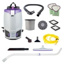 ProTeam GoFit 6 HEPA Backpack Vacuum with Xover Multi‑Surface Telescoping Wand Tool Kit