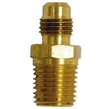 Hex Nipple, 1/8"MPT x 1/4"Flare, Brass