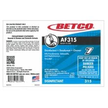 Label, Betco AF315 Disinfectant