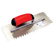 Soft Grip V‑Notched Trowel, 11 x 4.5 Inches with 15/32‑Inch V‑Notch