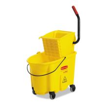 Rubbermaid® WaveBrake® 2.0 Bucket/Wringer Combo, Side‑Press, 35 Quart, Plastic, Yellow