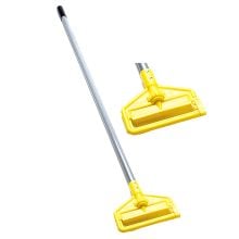 Rubbermaid® Invader® Side Gate Wet Mop Handle, Large Yellow Plastic Head, Gray Fiberglass Handle