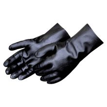 Liberty Smooth Finish PVC Supported Glove, 10" Gauntlet, Black (12 PR)