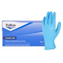 ProWorks® Industrial Grade Nitrile Exam Gloves, 4 mil, Powder Free, Blue