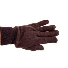 Jersey Brown Gloves, Large, 12 Pair