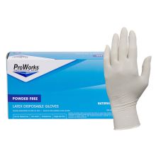 ProWorks® Latex Exam Gloves, 4 mil, Powder Free, White