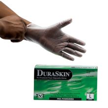 DuraSkin Vinyl Exam Style Gloves, 5 mil, Powdered, White