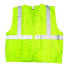 ANSI Class 2 Lime Safety Vest with Silver Reflective Strips