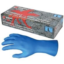 MCR SafetyNitriShield® with Grippaz™ Technology Nitrile Gloves, 8 mil, Powder Free, Blue