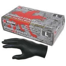 MCR Safety NitriSheild Stealth, Industrial/Food Grade Nitrile Gloves, 3 mil, Powder Free, Black