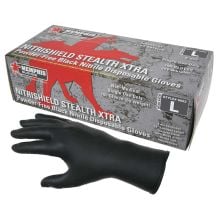 MCR Safety NitriShield Stealth, Industrial/Food Grade Nitrile Gloves, 6 mil, Powder Free, Black