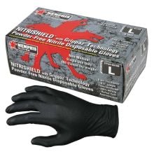 MCR Safety NitriShield Nitrile Gloves, 6 mil, Powder Free, Black