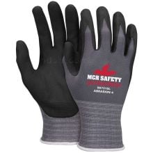 MCR Safety Latex Free, 15 Gauge, Black Foam Nitrile Palm Gloves