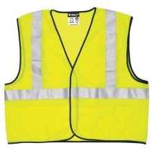 MCR Safety Class 2, Hook and Loop, Mesh Safety Vest, Lime