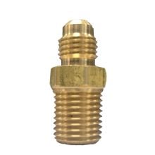 Hex Nipple, 1/4"MPT x 1/4"Flare, Brass