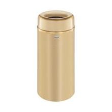 Rubbermaid Crowne Collection Open Top Satin Brass Trash Container, 15 Gallon 