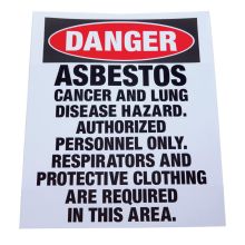 Paper Danger Asbestos Signs, English