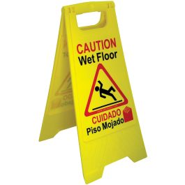 Wet Floor Sign, Yellow – English, Spanish