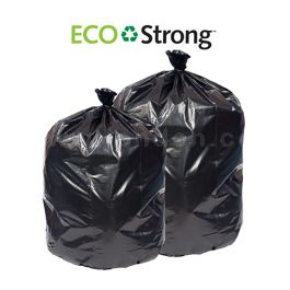 EcoStrong Plus PCRL3036XHK 20-30 Gallon 0.9 Mil 30 x 36 Low Density  Medium-Duty Black Linear Can Liner / Trash Bag - 250/Case