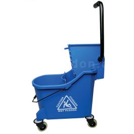 Mop Bucket & Wringer Package with Mops & Wet Floor Sign