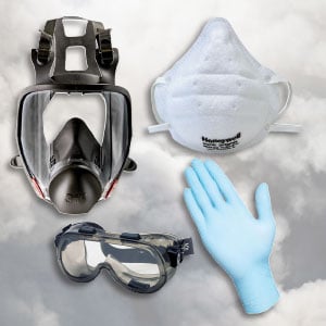 Masks and safety gear protection available at Jon-Don for wildfire restoration