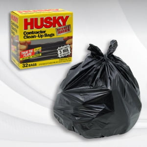 Husky Trash Bag Clear 1 mil 55 gal.